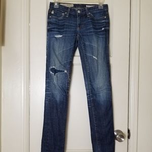 ADRIANO  GOLDSCHMIED the stilt distressed cigarette leg blue jean